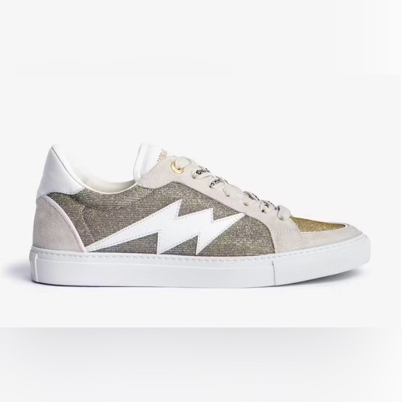ZADIG & VOLTAIRE ZV1747 Low-Top Glittery Sneakers size 36 - Picture 1 of 12